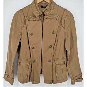 A.N.A. Women Military Style Marching Band Khaki Tan Utility Blazer Jacket Sz L